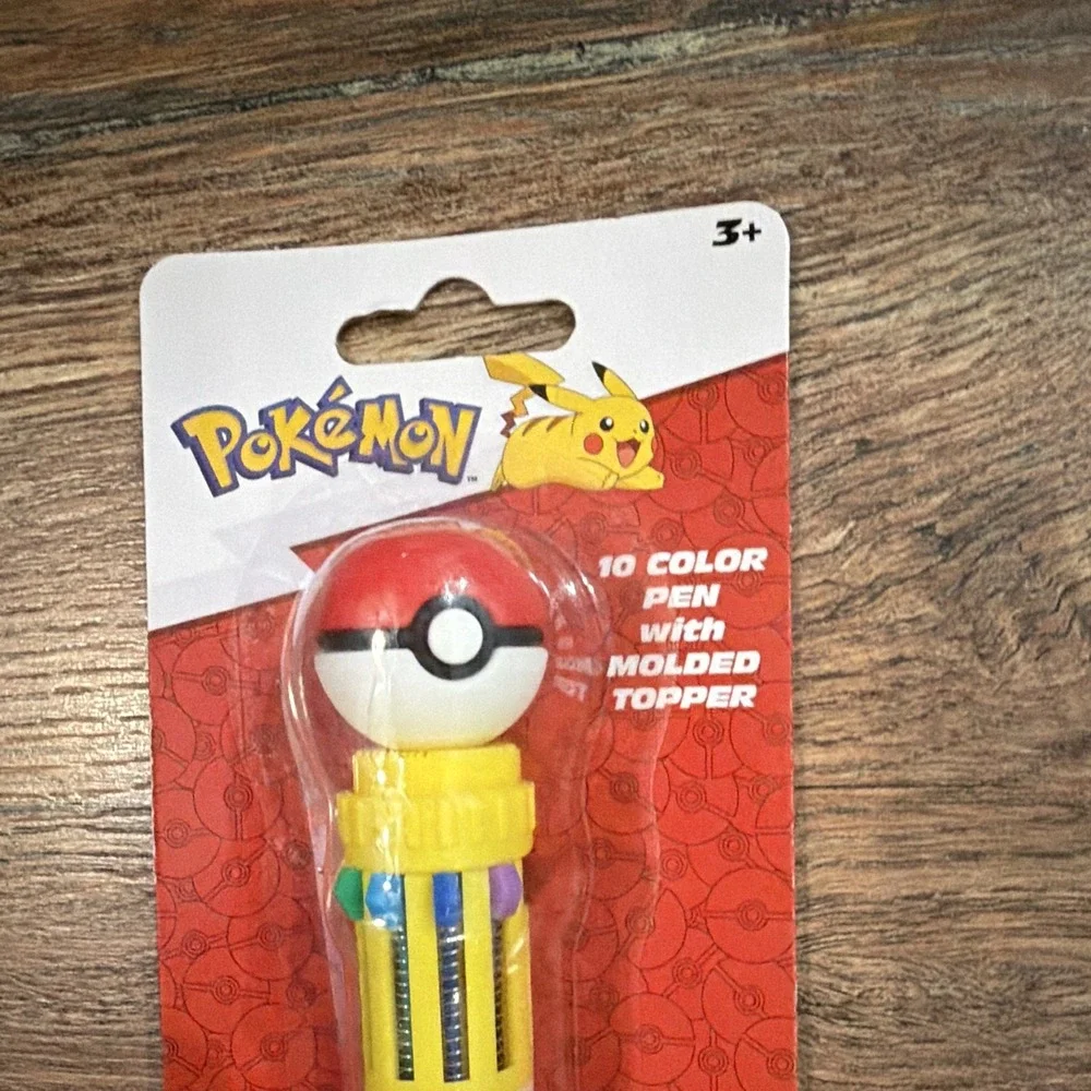 Pokemon Pikachu Pokeball 10 Color Pen Molded Topper NEW